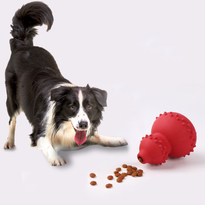 Natural Rubber Dog Chew Toy with Treat Dispenser - Image 3