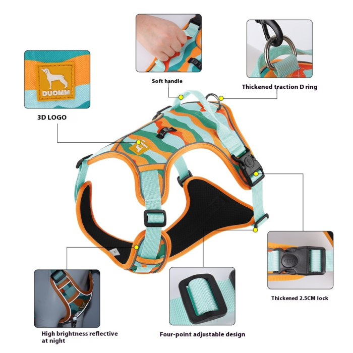 Adjustable Reflective Dog Harness with Handle – Chest & Back Support - Image 9