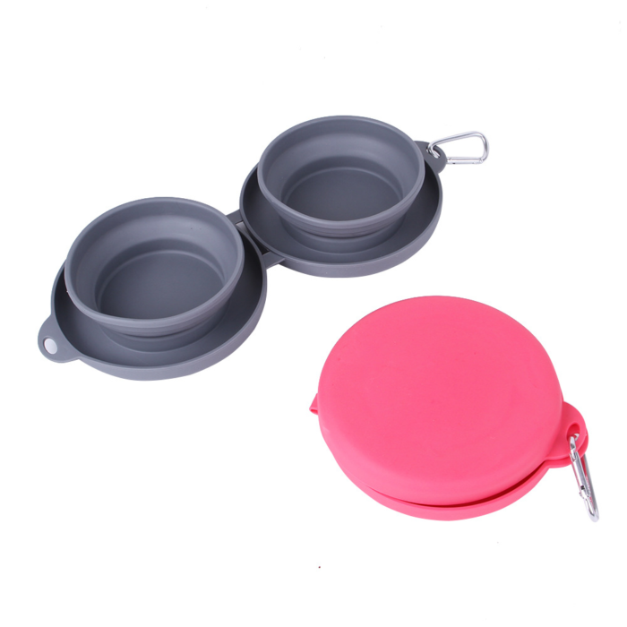 Double Collapsible Dog & Cat Bowls with Non-Slip Silicone Mat - Image 10